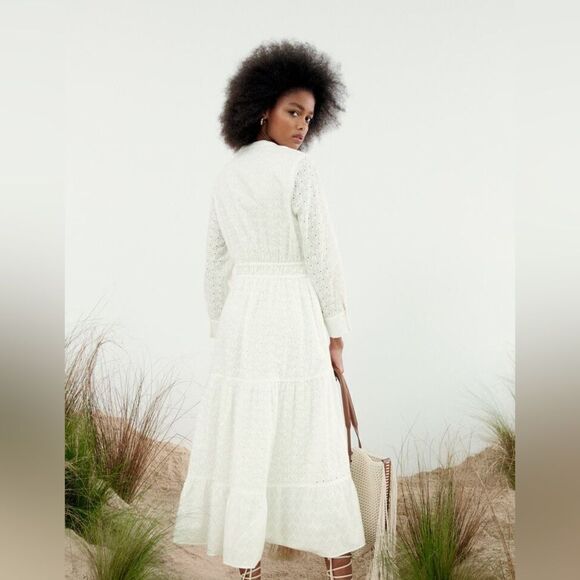 Zara Embroidered Midi Ruffled Dress - Picture 6 of 7